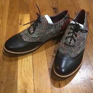 Plaid and Leather Loafers
